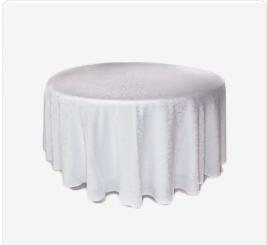 Nappe arabesque ronde blanche 280 cm
